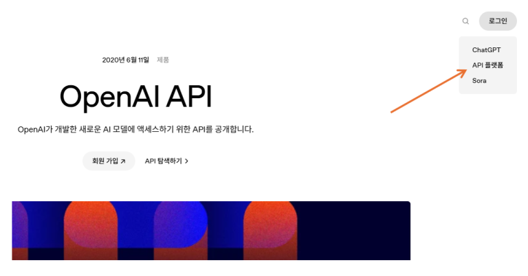 OpenAI API 화면