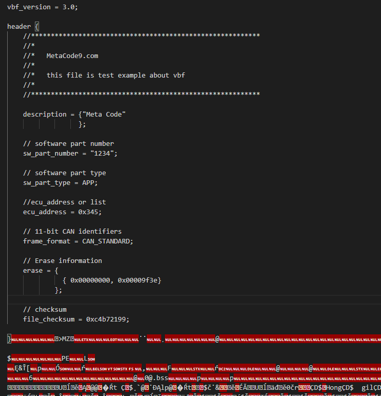 VBF file format
