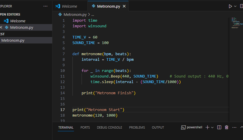 예제) Metronom.py 파일 이미지